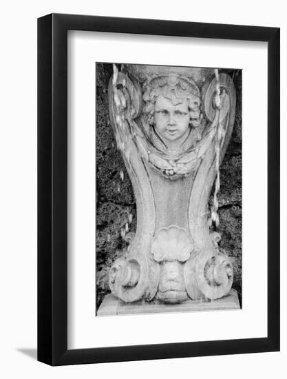 Black & White Fountain Detail III-Laura DeNardo-Framed Photographic Print