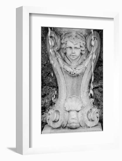 Black & White Fountain Detail III-Laura DeNardo-Framed Photographic Print