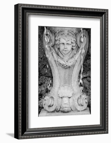 Black & White Fountain Detail III-Laura DeNardo-Framed Photographic Print