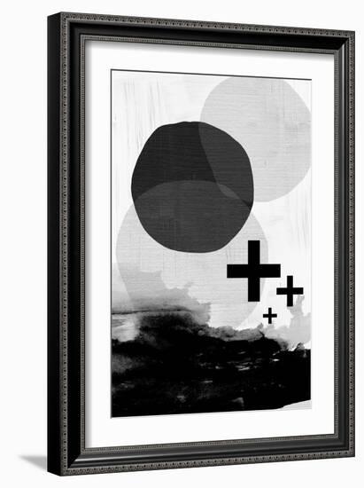 Black White Scandi Abstract-Urban Epiphany-Framed Art Print