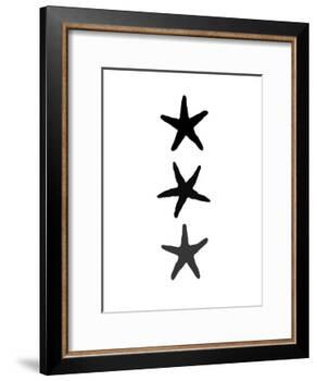 Black White Starfish Vertical-Jetty Printables-Framed Art Print
