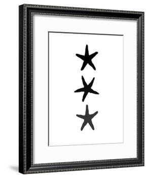 Black White Starfish Vertical-Jetty Printables-Framed Art Print