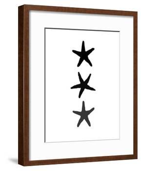 Black White Starfish Vertical-Jetty Printables-Framed Art Print