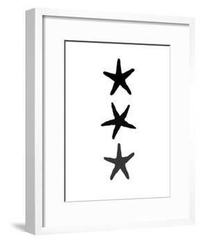 Black White Starfish Vertical-Jetty Printables-Framed Art Print