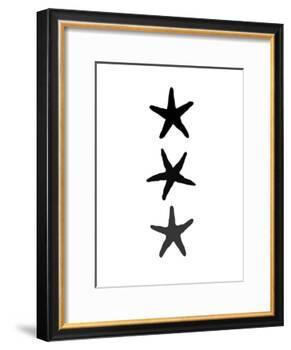 Black White Starfish Vertical-Jetty Printables-Framed Art Print