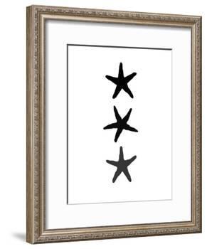 Black White Starfish Vertical-Jetty Printables-Framed Art Print