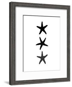 Black White Starfish Vertical-Jetty Printables-Framed Art Print