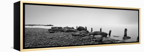 Black & White Water Panel I-James McLoughlin-Framed Premier Image Canvas