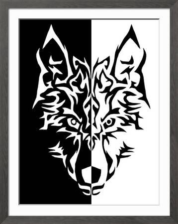 Black White Wolf Animal Wolves' Art Print - Wonderful Dream 