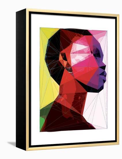 Black Woman 1-Enrico Varrasso-Framed Stretched Canvas