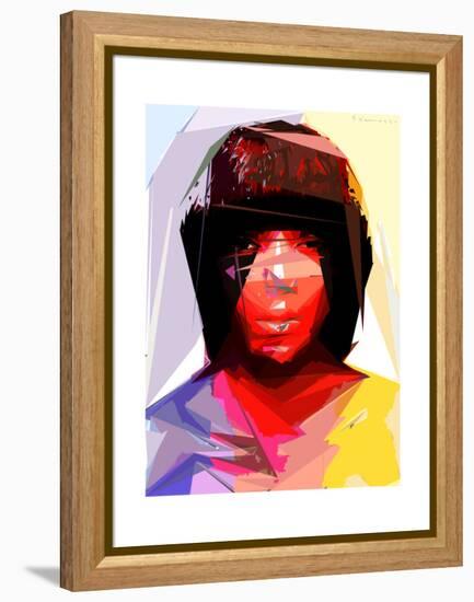 Black Woman 2-Enrico Varrasso-Framed Stretched Canvas