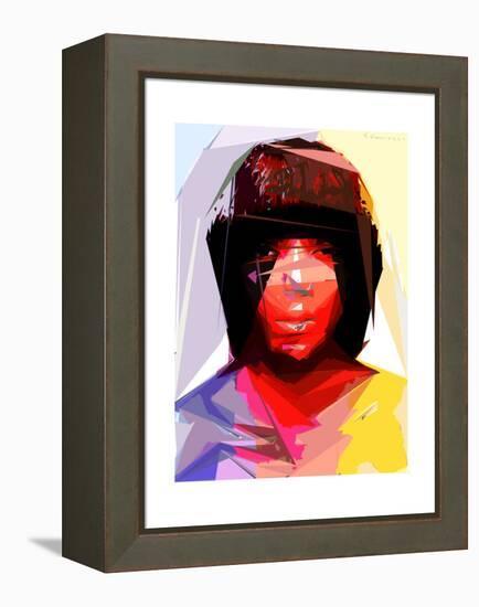 Black Woman 2-Enrico Varrasso-Framed Stretched Canvas