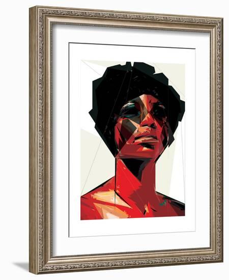 Black Woman 6-Enrico Varrasso-Framed Premium Giclee Print