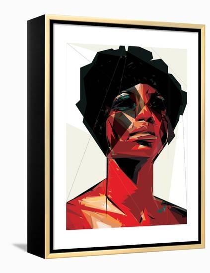 Black Woman 6-Enrico Varrasso-Framed Stretched Canvas