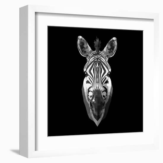 Black Zebra Head-NaxArt-Framed Art Print