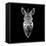 Black Zebra Head-NaxArt-Framed Stretched Canvas