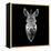 Black Zebra Head-NaxArt-Framed Stretched Canvas
