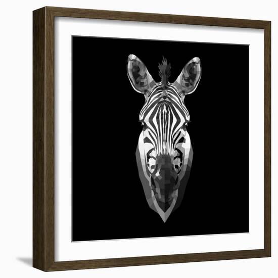 Black Zebra Head-NaxArt-Framed Art Print