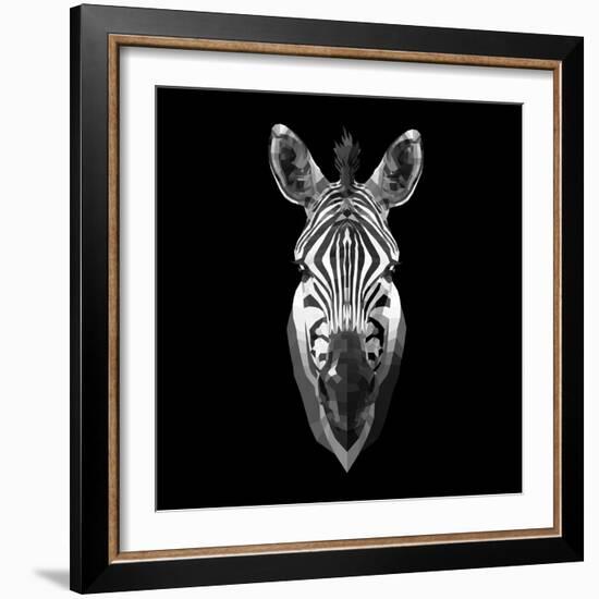 Black Zebra Head-NaxArt-Framed Art Print