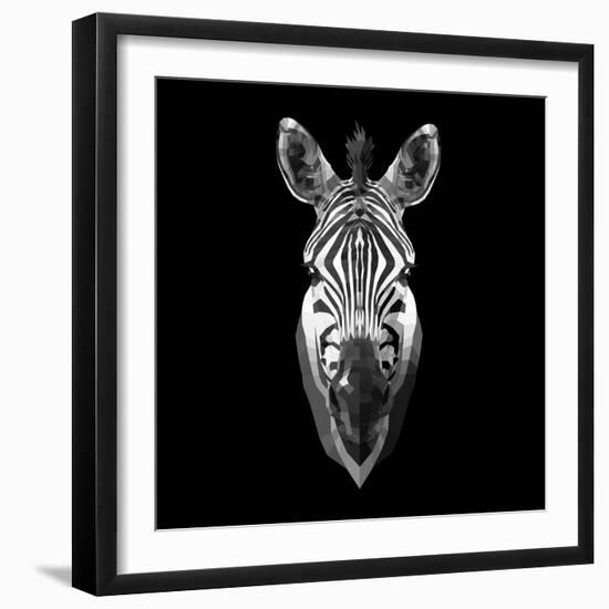 Black Zebra Head-NaxArt-Framed Art Print