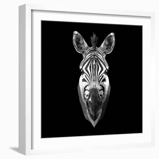 Black Zebra Head-NaxArt-Framed Art Print