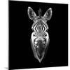 Black Zebra Head-NaxArt-Mounted Art Print