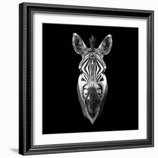 Black Zebra Head-NaxArt-Framed Art Print