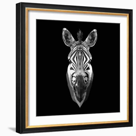 Black Zebra Head-NaxArt-Framed Art Print