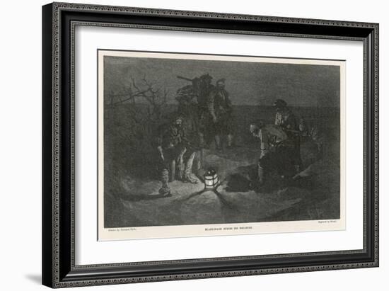 Blackbeard Blackbeard (Edward Teach) Buries His Treasure-Howard Pyle-Framed Art Print