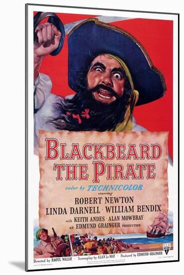 Blackbeard the Pirate, Top: Robert Newton; Bottom Left: William Bendix, 1952-null-Mounted Art Print