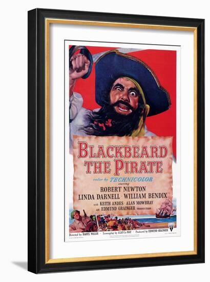 Blackbeard the Pirate, Top: Robert Newton; Bottom Left: William Bendix, 1952-null-Framed Art Print