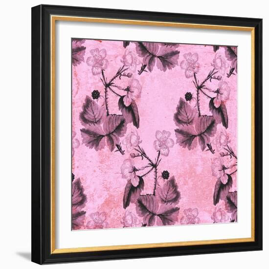 Blackberry Floral, 2017 watercolour and-Andrew Watson-Framed Giclee Print