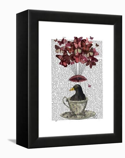 Blackbird in Teacup-Fab Funky-Framed Stretched Canvas