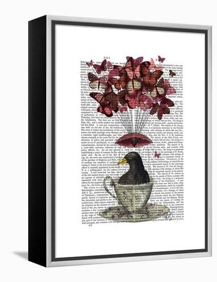 Blackbird in Teacup-Fab Funky-Framed Stretched Canvas