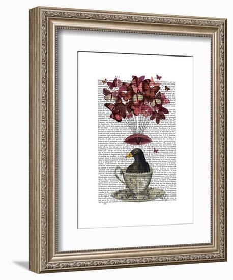 Blackbird in Teacup-Fab Funky-Framed Art Print