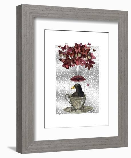 Blackbird in Teacup-Fab Funky-Framed Art Print