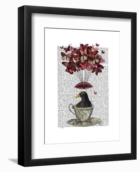 Blackbird in Teacup-Fab Funky-Framed Art Print