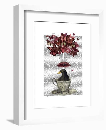 Blackbird in Teacup-Fab Funky-Framed Art Print