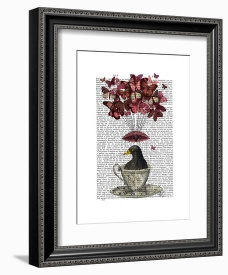 Blackbird in Teacup-Fab Funky-Framed Art Print