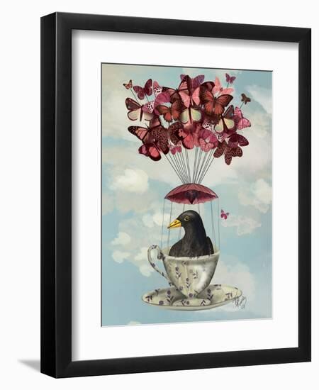 Blackbird in Teacup-Fab Funky-Framed Premium Giclee Print