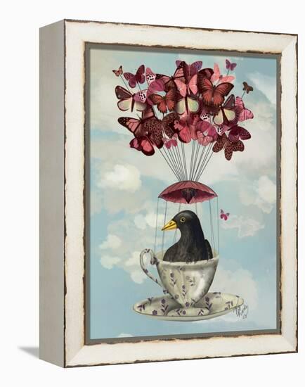 Blackbird in Teacup-Fab Funky-Framed Stretched Canvas