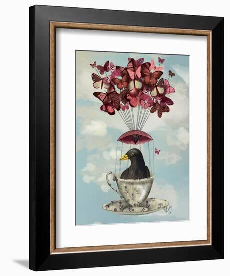 Blackbird in Teacup-Fab Funky-Framed Art Print