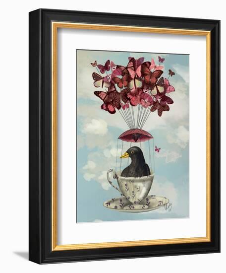 Blackbird in Teacup-Fab Funky-Framed Art Print