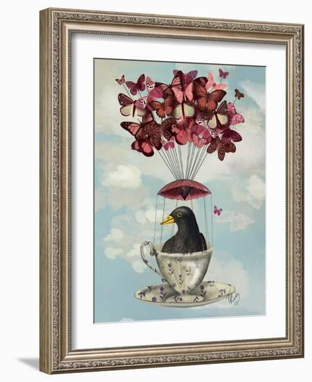 Blackbird in Teacup-Fab Funky-Framed Art Print