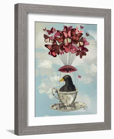 Blackbird in Teacup-Fab Funky-Framed Art Print