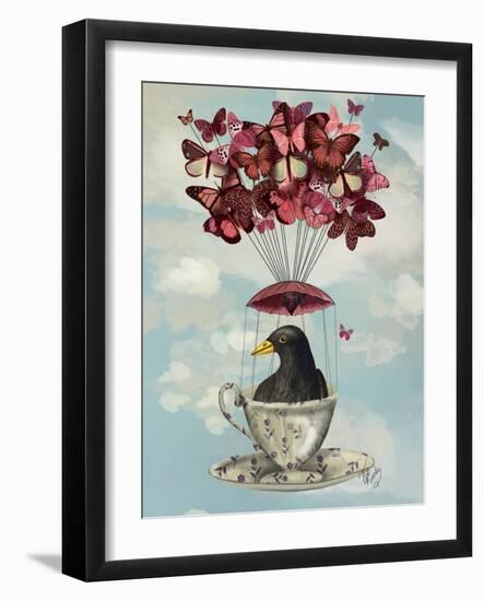 Blackbird in Teacup-Fab Funky-Framed Art Print