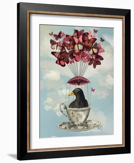 Blackbird in Teacup-Fab Funky-Framed Art Print