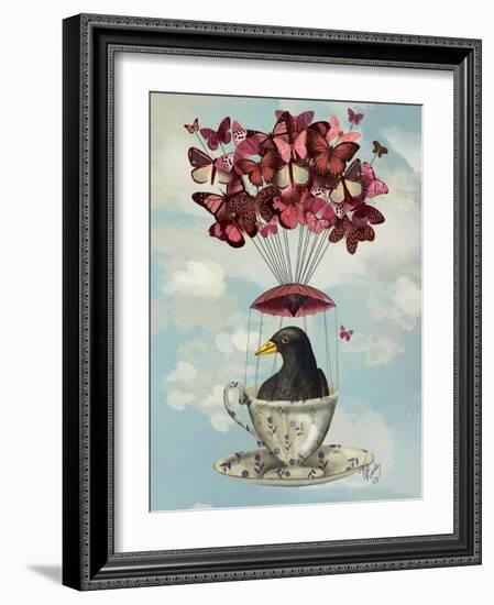 Blackbird in Teacup-Fab Funky-Framed Art Print