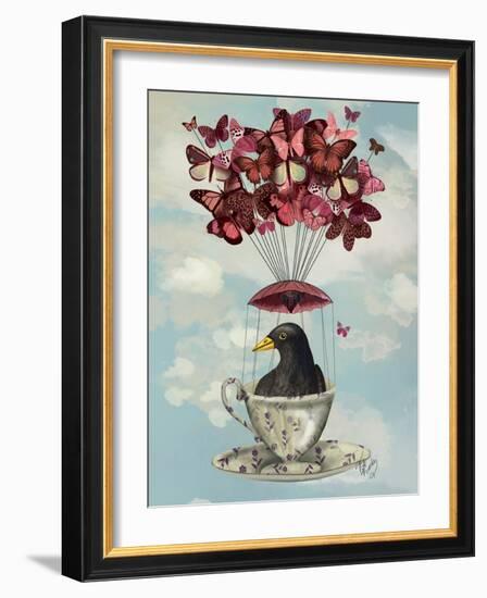 Blackbird in Teacup-Fab Funky-Framed Art Print