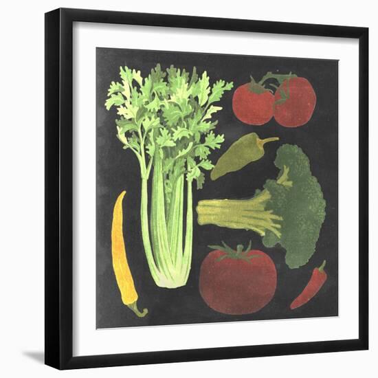 Blackboard Veggies III-Vision Studio-Framed Art Print